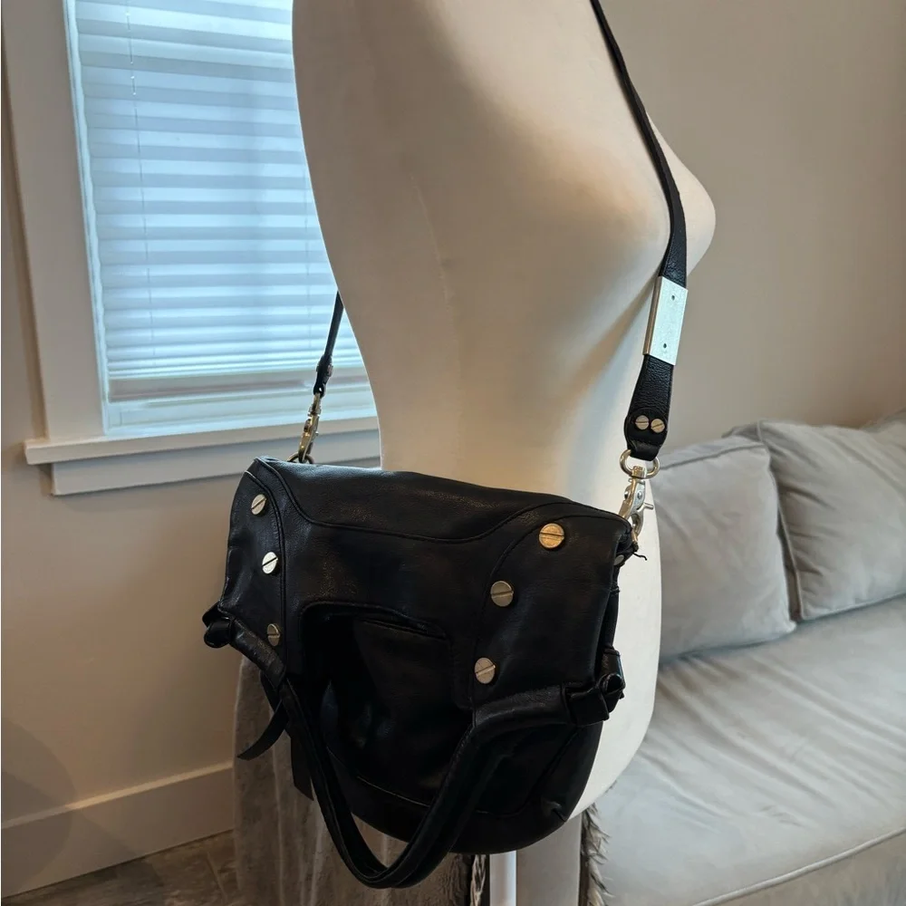 Foley & Corrina Black Leather Tote Bag - Picture 2 of 8